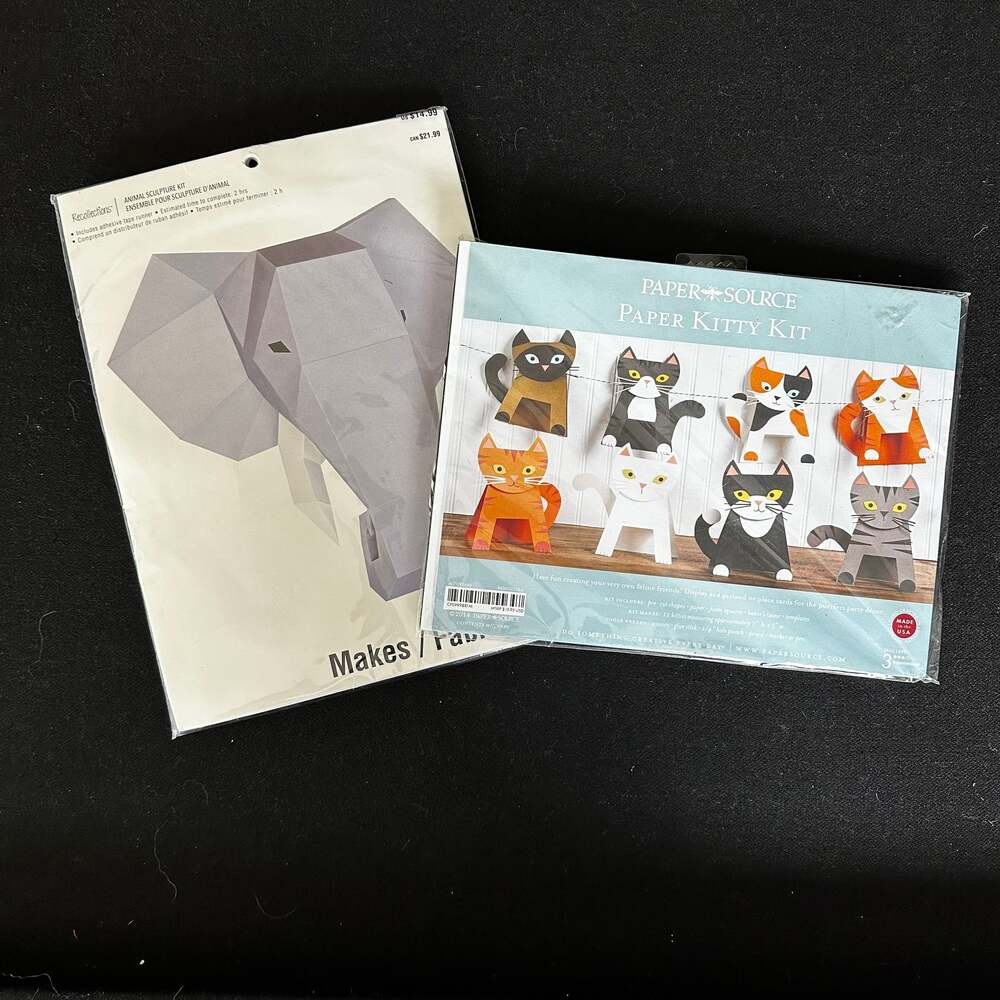 Paper Source Kitty Cat & Recollections Sculptural Elephant Kits